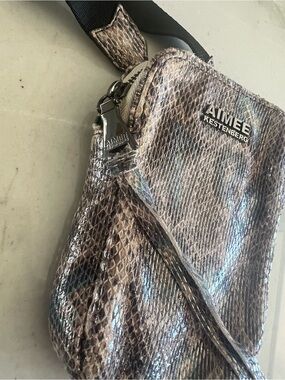 Aimee Kestenberg Iridescent Snakeskin Crossbody - Taupe Blush